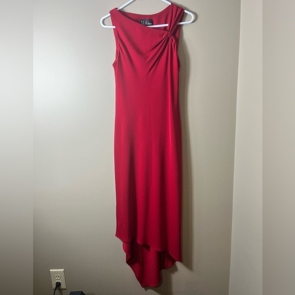 SL Fashions Red Asymmetrical Cocktail Dress Sleeveless Small Evening Formal Glam - Picture 8 of 8